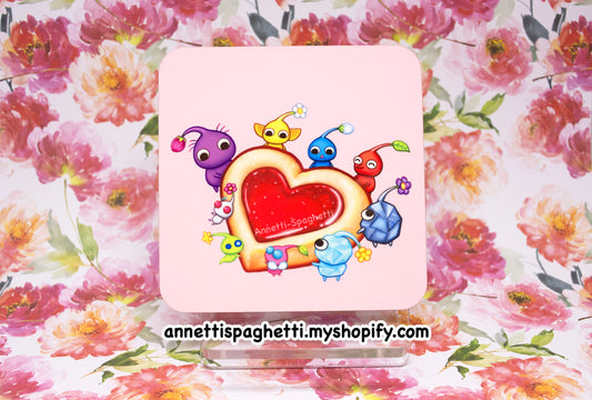 Plant Friends and Heart Cookie Square Coaster
