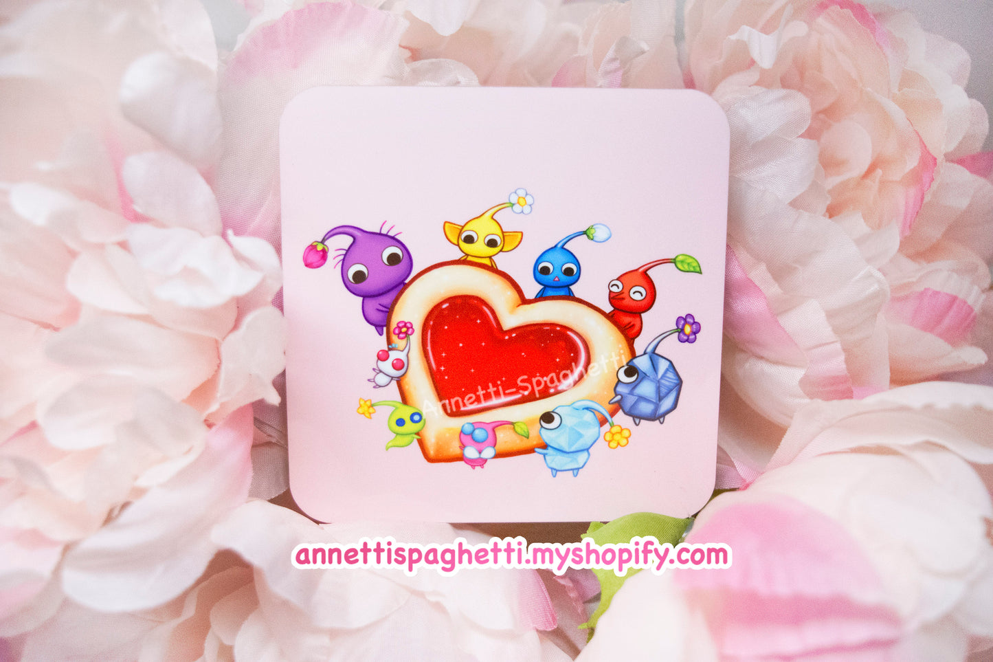 Plant Friends and Heart Cookie Square Coaster