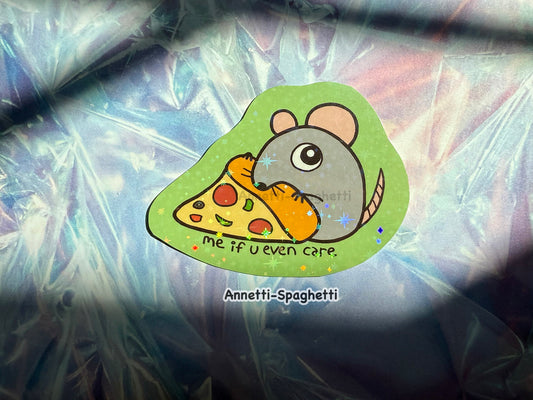 Pizza Rat Sparkly Sticker