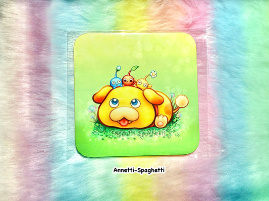 NEW Pup and Plant Friends Square Coaster (3.54 inch)