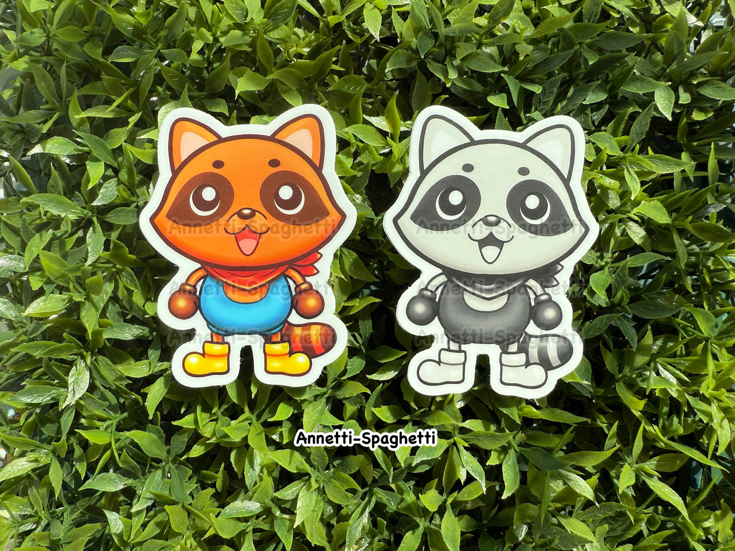 Kawaii Raccoon Mascot Stickers