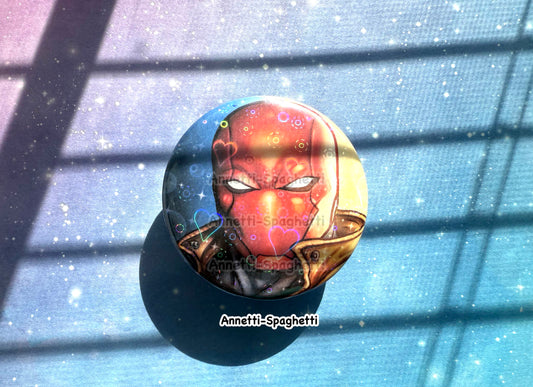 Masked Vigilante Heart Holographic Large Button