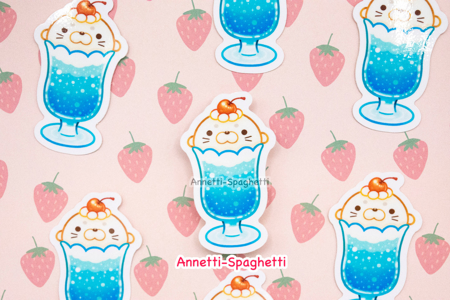 Kawaii Animal Dessert Soda 2.5 Inch Stickers