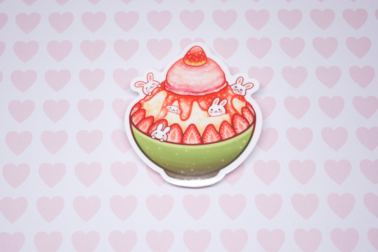 Strawberry Bunny Bingsu Large Sticker