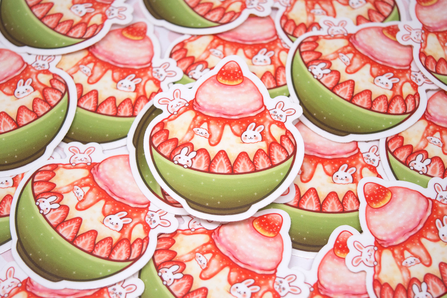 Strawberry Bunny Bingsu Large Sticker