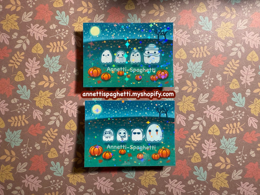 Spooky Tactical Ghosts Sparkly Sticker