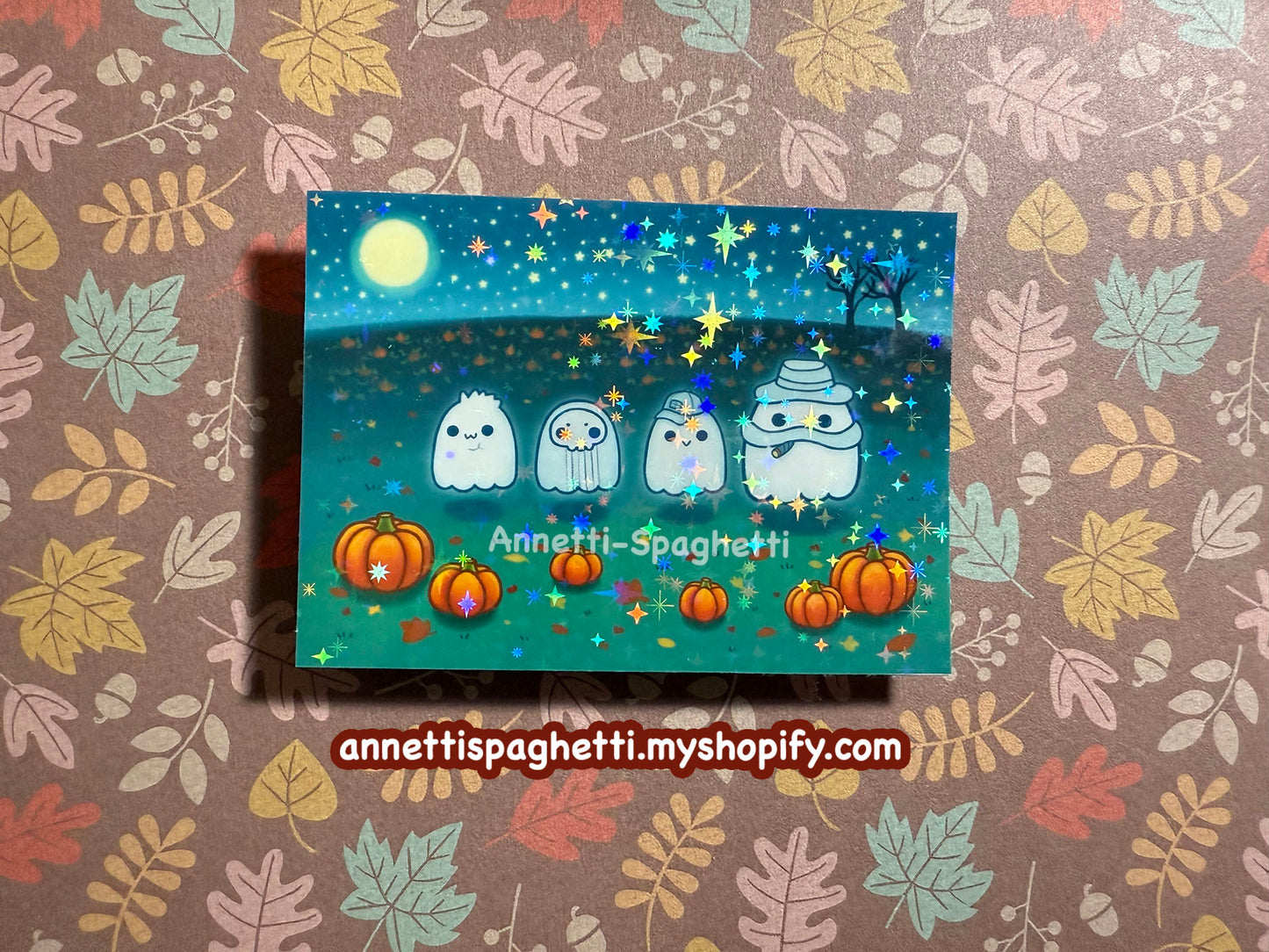Spooky Tactical Ghosts Sparkly Sticker
