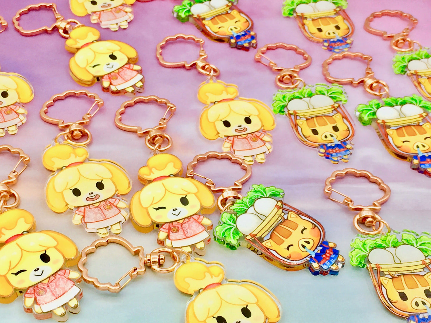 Isabelle and Daisy Mae Charm Keychains