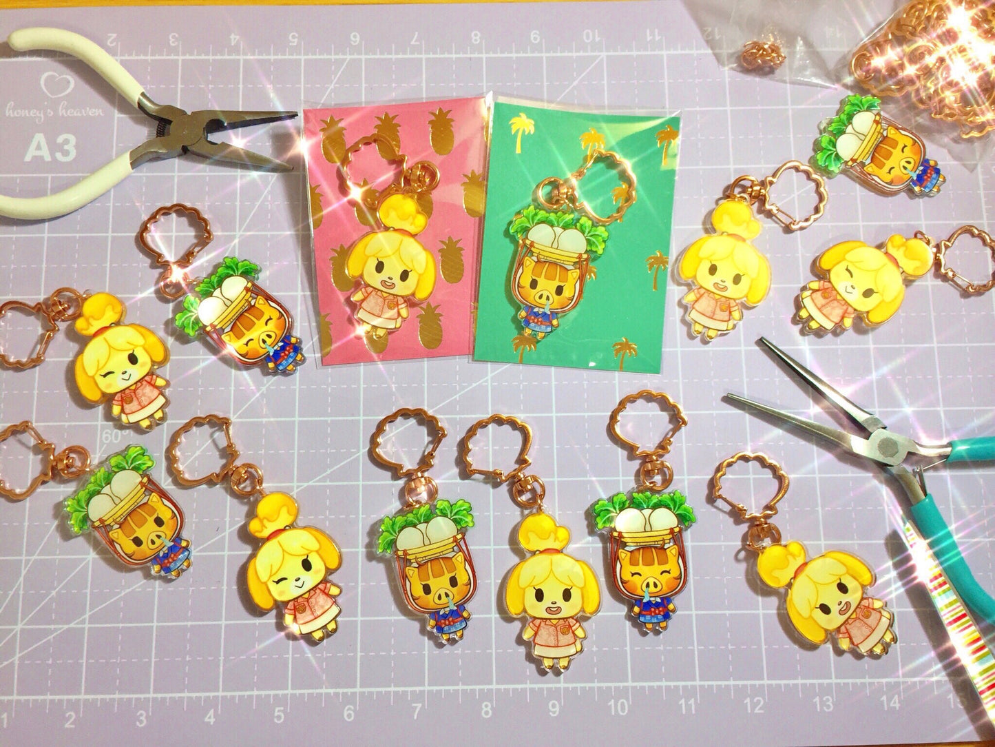 Isabelle and Daisy Mae Charm Keychains