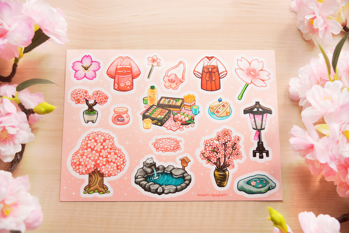 Cherry Blossom Season 5 x 7 Inch Sticker Sheet