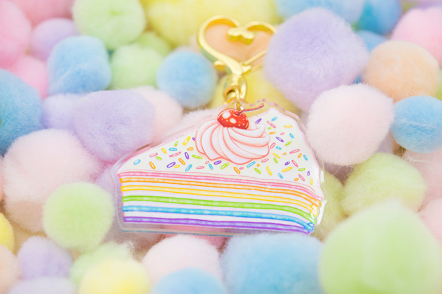 Kawaii Crepe Cake Charm Keychains