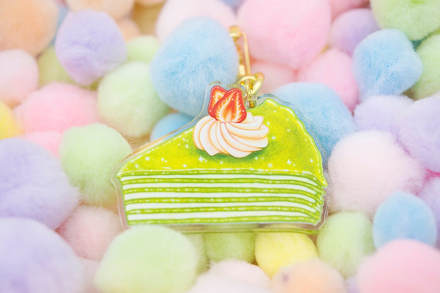 Kawaii Crepe Cake Charm Keychains