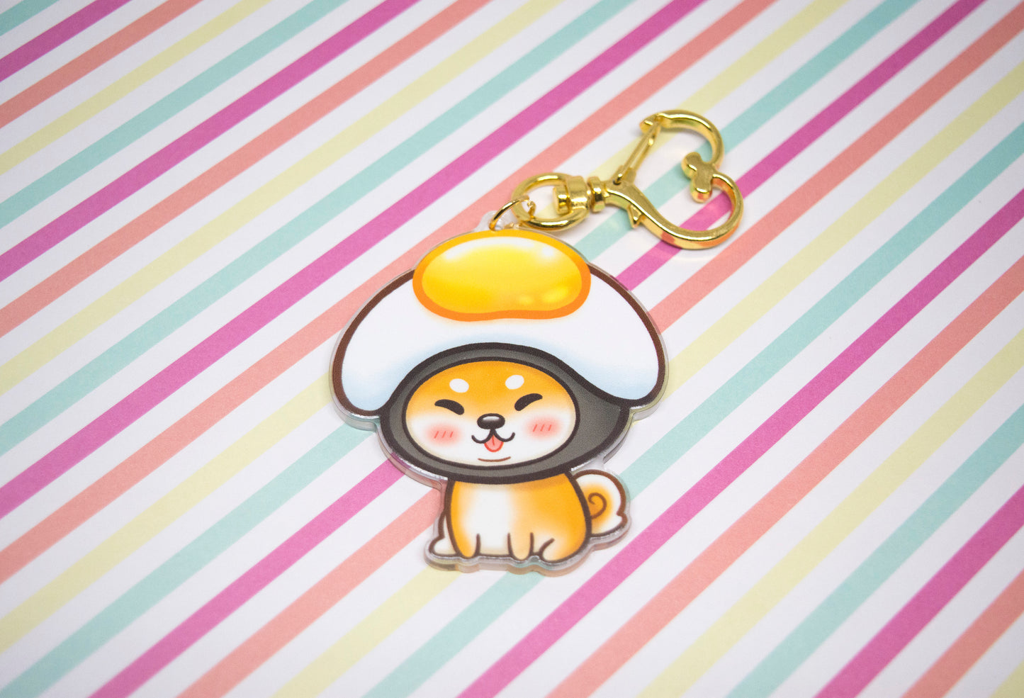 Egg Hat Shiba Inu Charm Keychain | Kawaii Shiba Dog Keychain