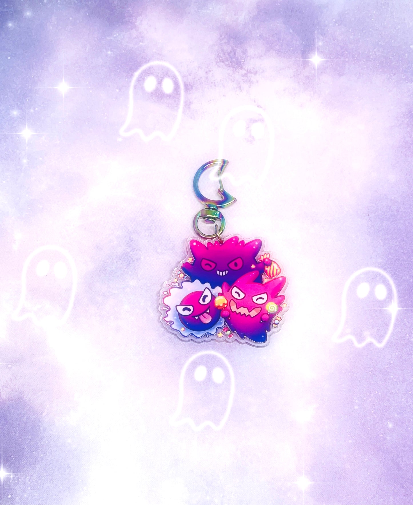 Ghost Friends Charm Keychain