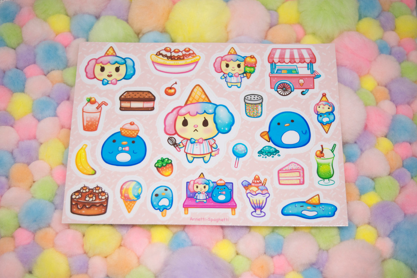 Ice Cream Shop Friends 5 x 7 Inch Sticker Sheet