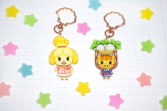 Isabelle and Daisy Mae Charm Keychains