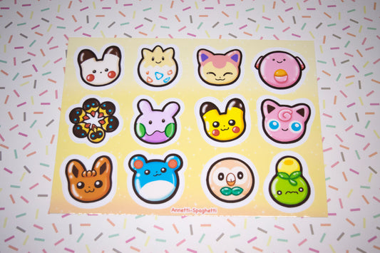 Pokie Derpy Donuts 5 x 7 Inch Sticker Sheet