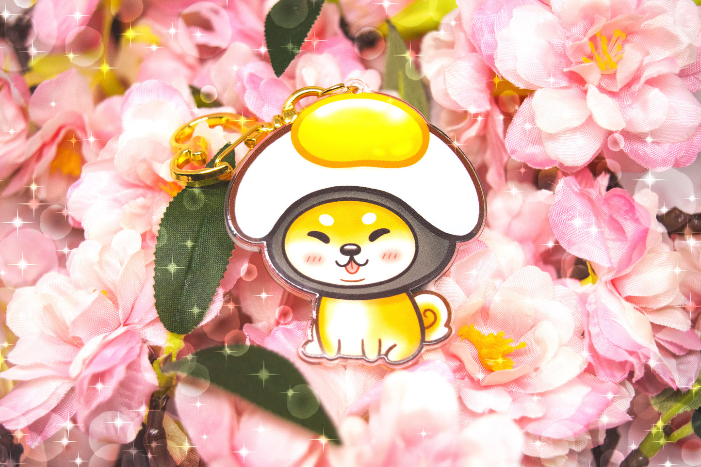 Egg Hat Shiba Inu Charm Keychain | Kawaii Shiba Dog Keychain